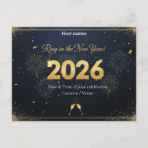 Silvester-Postkarten-Einladung – 2026