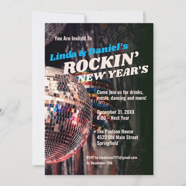 Silvester Retro Einladung (Vorderseite)