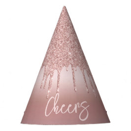 Silvester Rose Gold Glitzer Tropfen Partyhütchen