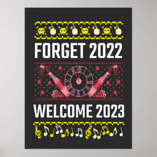 Silvester Vergessen 2022 Willkommen 2023 T - Shirt Poster
