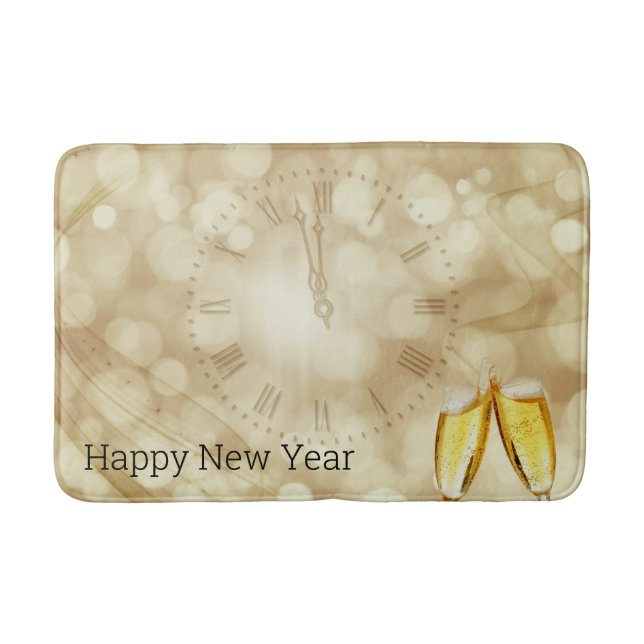 Silvesterabend mit Champagnerbrille Bath Mat Badematte (Vorderseite)
