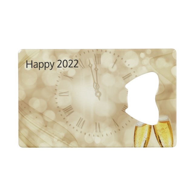 Silvesterabend mit Champagnerbrille Geldbeutel Flaschenöffner (Vorderseite (Horizontal))