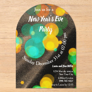 Silvesterabend-Party-Multicolor Acryleinladungen