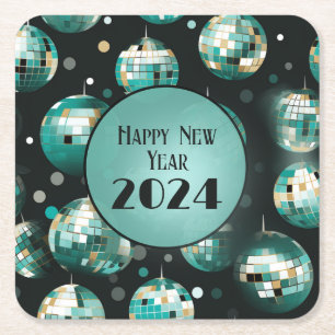 Silvesterabend-Party-Teller - Disco Ball Design Rechteckiger Pappuntersetzer