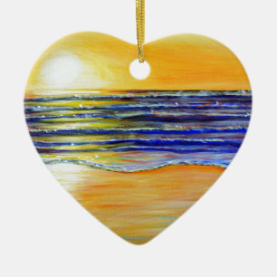 Silvesterabend-Sonnenuntergang-Malerei Keramikornament