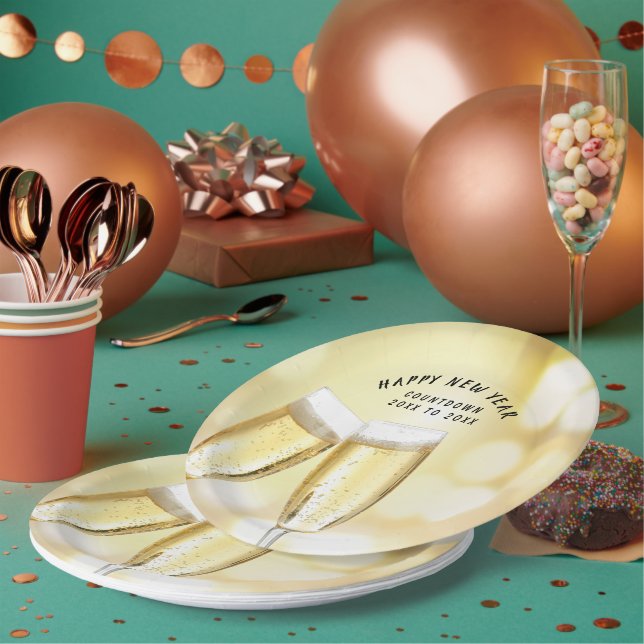 Silvesterabend & Toast Party Pappteller (Multi)