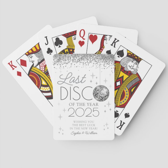 Silvesterabend vergangenes Disco-Party Spielkarten (Rückseite)
