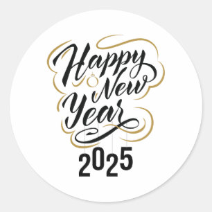 Silvesteraufkleber   Feierlichkeiten 2025 Runder Aufkleber