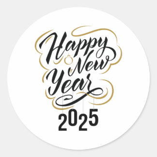 Silvesteraufkleber | Feierlichkeiten 2025 Runder Aufkleber