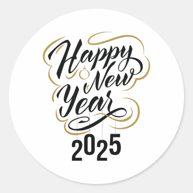 Silvesteraufkleber | Feierlichkeiten 2025 Runder Aufkleber (Vorderseite)