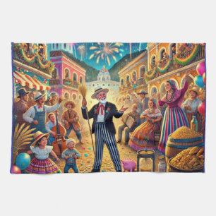Silvesterfeier El Año Viejo Geschirrtuch