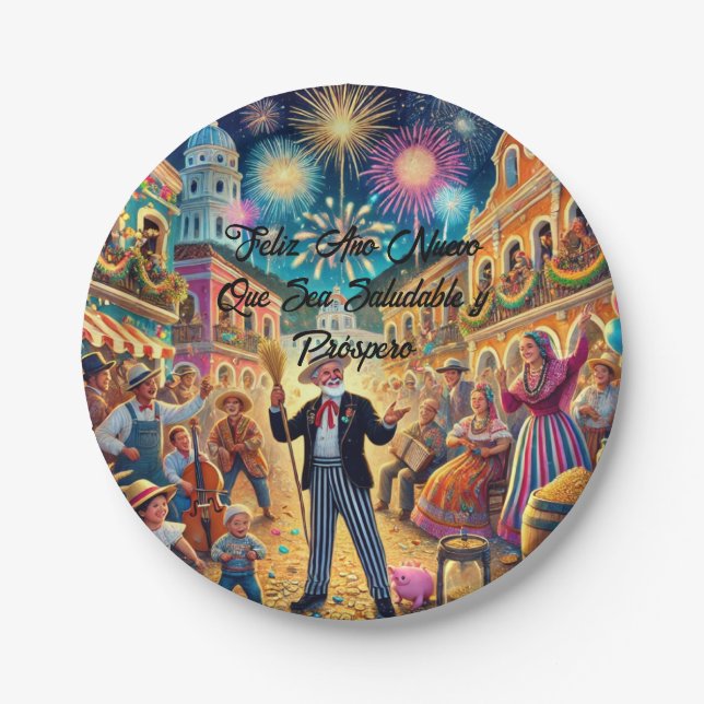 Silvesterfeier El Año Viejo Pappteller (Vorderseite)