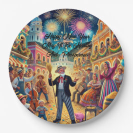 Silvesterfeier El Año Viejo Pappteller