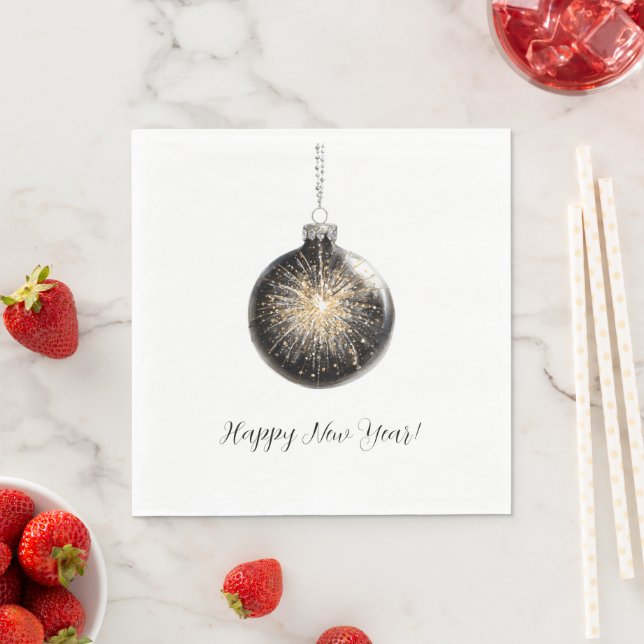 Silvesterfeuerwerk Ball Serviette (Beispiel)