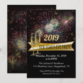 Silvesterfeuerwerk-Party Einladung