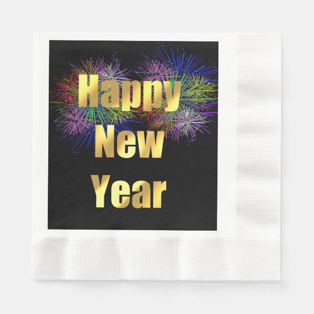 Silvesterfeuerwerke im Party Serviette (Vorderseite)