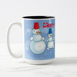 Silvesterkarte: Frohe Weihnachten und glückliches  Zweifarbige Tasse