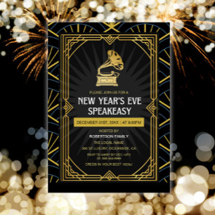 Silvesterparty 1920er Art Deco Einladung