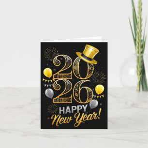 Silvesterparty 2026 Familie passende Ballons  Karte