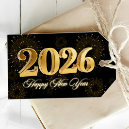 Silvesterparty 2026 Gold & Schwarz  Geschenkanhänger