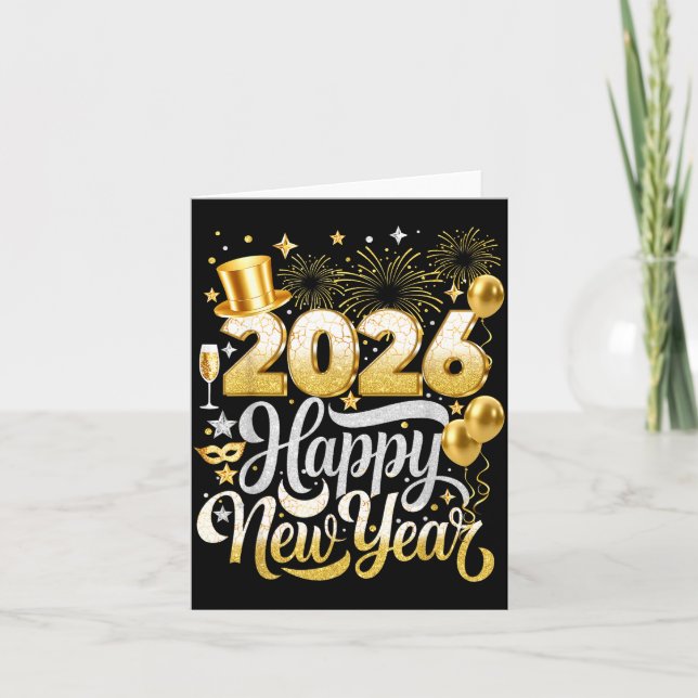 Silvesterparty 2026 Nye Lustige Familie Passend Karte (Vorderseite)