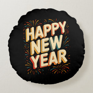 Silvesterparty Countdown Frohes Neues Jahr Rundes Kissen