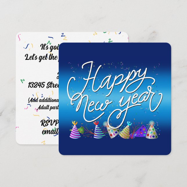 Silvesterparty Einladung (Vorne/Hinten)