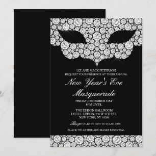 Silvesterparty-Einladung zum Maskenball Einladung