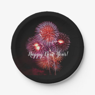Silvesterparty-Feuerwerk Pappteller