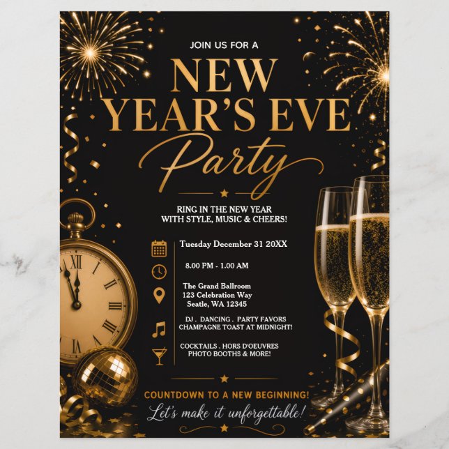 Silvesterparty Flyer (Vorne)