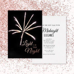 Silvesterparty mit Light Up the Night Feuerwerk Folieneinladung