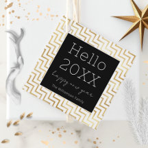 Silvesterparty Modern Schwarz Gold Chevron