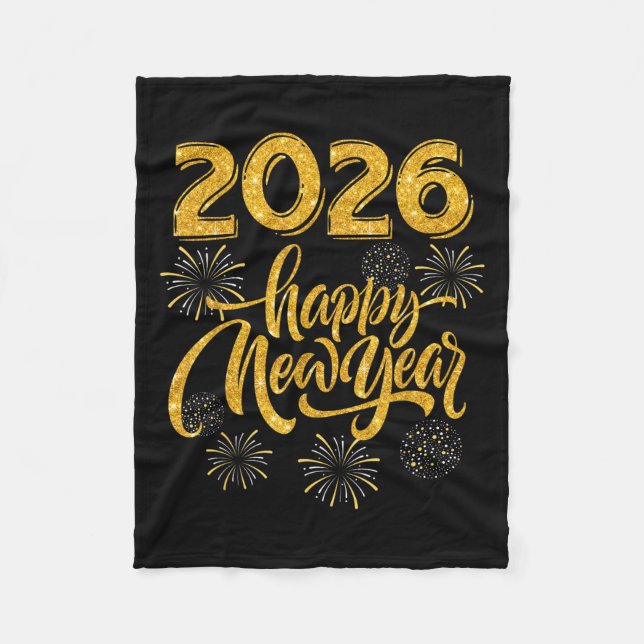 Silvesterpartybedarf 2026 Frohes Neues Jahr F Fleecedecke (Vorderseite)