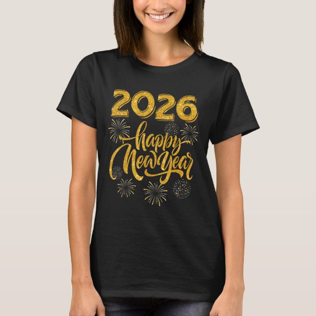 Silvesterpartybedarf 2026 Frohes Neues Jahr F T-Shirt (Vorderseite)