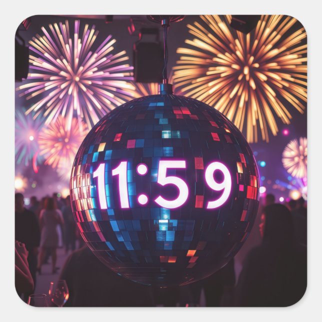 Silvesterzählung Quadratischer Aufkleber (Vorderseite)