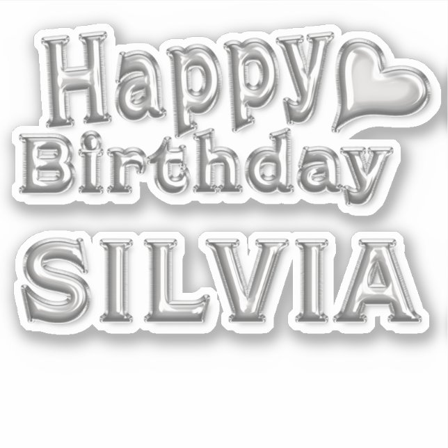Silvia Happy Birthday Autocollants (Devant)