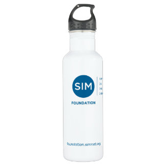 SIM Foundation Wasserflasche mit Aquamarinem Logo Edelstahlflasche