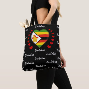 Simbabwe Flag & Herz Simbabwes Flag Mode / Sport Tasche
