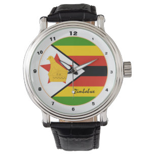 Simbabwe Flag Watch, Zimbabwe fashion /design Armbanduhr