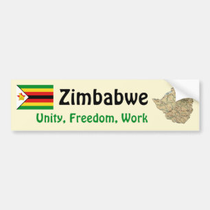 Simbabwe-Flagge + Karten-Autoaufkleber Autoaufkleber