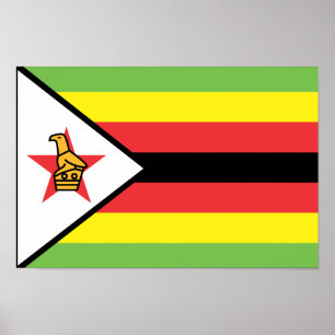 Simbabwe-Flagge Poster