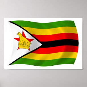 Simbabwe Flagge Poster Druck