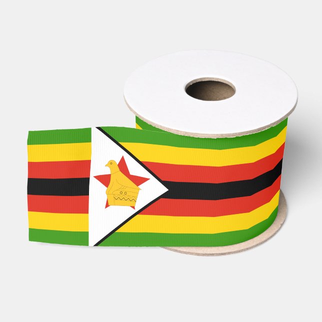 Simbabwe - Flagge und Simbabwe - Reise, Urlaub/Spo Ripsband (Spule)