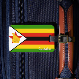Simbabwe Gepäckmarken, patriotische Flagge Simbabw Gepäckanhänger