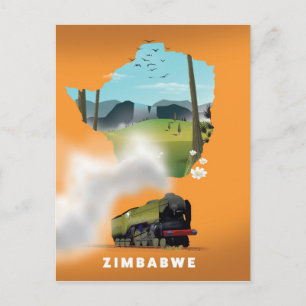 Simbabwe Karte illustriertes Reiseplakat