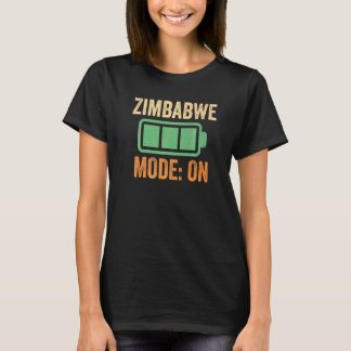 Simbabwe-Modus auf Batterie T-Shirt
