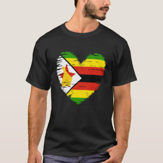 Simbabwe-Outfit - Simbabwe-Herzflagge - Ich liebe T-Shirt