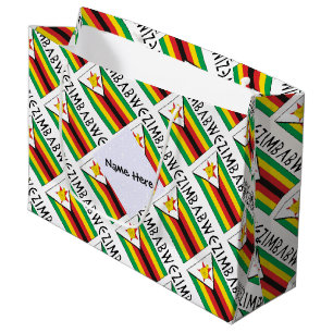 Simbabwe Simbabwische Flagge Kachel Personalisiert Große Geschenktüte