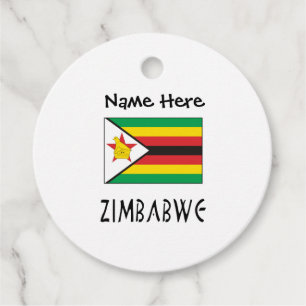 Simbabwe Simbabwische Flagge Schwarz Personalisier Geschenkanhänger