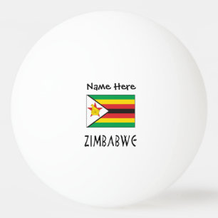 Simbabwe Simbabwische Flagge Schwarz Personalisier Tischtennisball